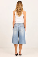 Load image into Gallery viewer, STORIES BE TOLD MAVERICK VINTAGE BLUE KNEE LENGTH BERMUDA DENIM SHORTS