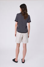 Load image into Gallery viewer, MARLOW CHIME KNIT POLO CAROB STRIPE