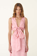 Load image into Gallery viewer, ROWIE CLOUDIA JACQUARD WRAP TOP PETAL PINK FLORAL