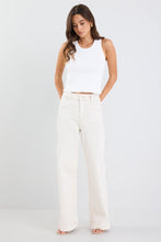 Load image into Gallery viewer, COMING SOON | AMONG THE BRAVE ZOE ECRU HIGH RISE WIDE LEG POCKET JEAN
