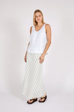 Load image into Gallery viewer, MARLOW COMO LINEN BIAS SKIRT COASTAL STRIPE