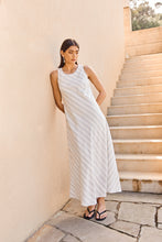Load image into Gallery viewer, MARLOW COMO LINEN DRESS COASTAL STRIPE