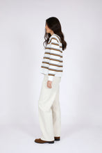 Load image into Gallery viewer, MARLOW COMPASS POLO JERSEY INK/JAVA STRIPE