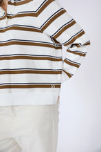 Load image into Gallery viewer, MARLOW COMPASS POLO JERSEY INK/JAVA STRIPE