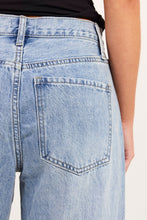Load image into Gallery viewer, AMONG THE BRAVE EMERGE WASHED OUT BLUE TURN UP LONG JEANS