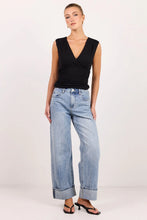 Load image into Gallery viewer, AMONG THE BRAVE EMERGE WASHED OUT BLUE TURN UP LONG JEANS