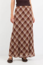 Load image into Gallery viewer, STORIES BE TOLD BREATHE BROWN CHECK BIAS MAXI SKIRT