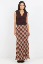 Load image into Gallery viewer, STORIES BE TOLD BREATHE BROWN CHECK BIAS MAXI SKIRT