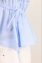 Load image into Gallery viewer, STORIES BE TOLD CONTEXT ICE BLUE LINEN RELAXED SLEEVELESS TOP