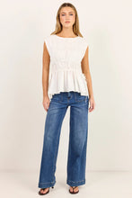 Load image into Gallery viewer, COMING SOON | STORIES BE TOLD CONTEXT IVORY LINEN RELAXED SLEEVELESS TOP