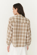 Load image into Gallery viewer, ROWIE CORA LONGSLEEVE TOP FAWN PLAID