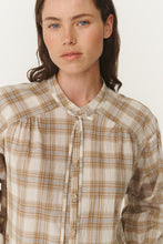 Load image into Gallery viewer, ROWIE CORA LONGSLEEVE TOP FAWN PLAID