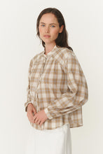 Load image into Gallery viewer, ROWIE CORA LONGSLEEVE TOP FAWN PLAID