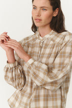 Load image into Gallery viewer, ROWIE CORA LONGSLEEVE TOP FAWN PLAID