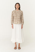 Load image into Gallery viewer, ROWIE CORA LONGSLEEVE TOP FAWN PLAID