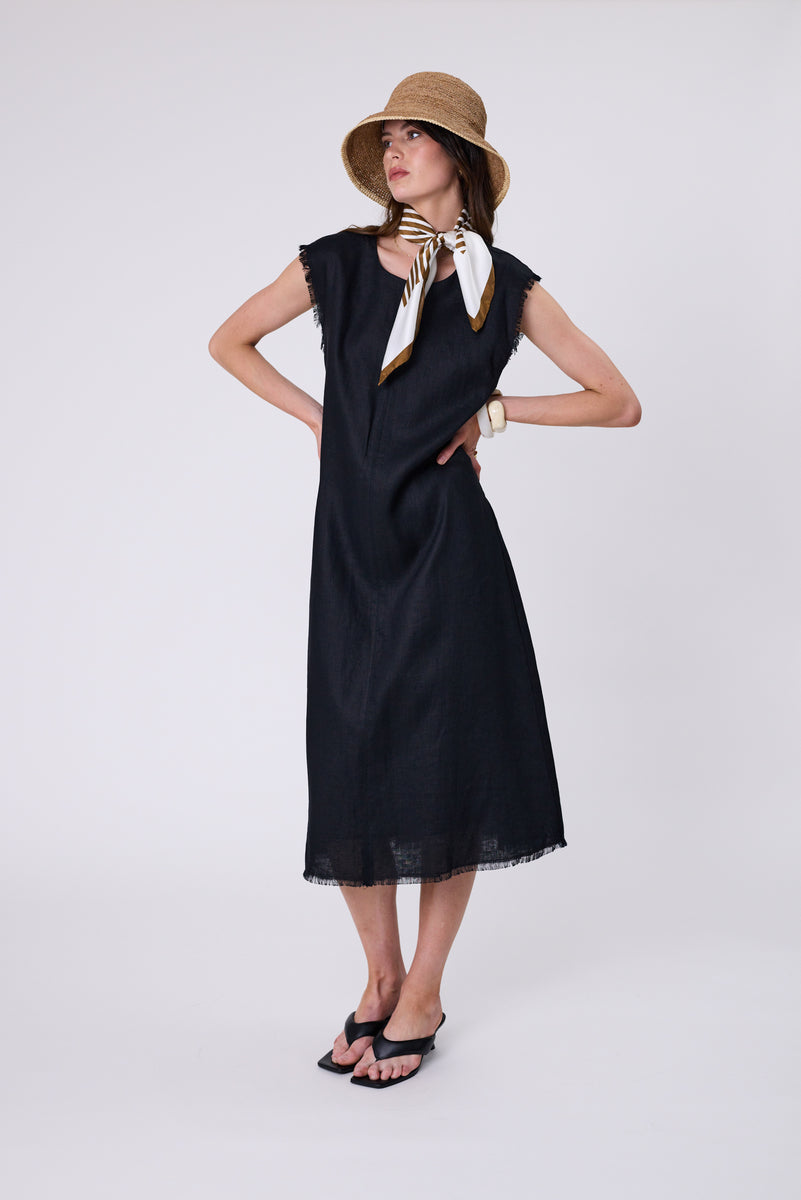 MARLOW COSTA LINEN DRESS BLACK – Ruby Rose Te Awamutu