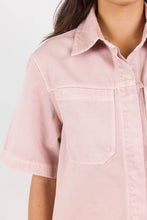 Load image into Gallery viewer, STORIES BE TOLD CRUCIAL PALE PINK DENIM SHORT SLEEVE SHACKET