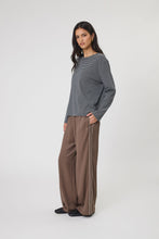 Load image into Gallery viewer, MARLOW UNO STRIPE LS CHARCOAL STRIPE
