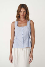 Load image into Gallery viewer, ROWIE DANDY TOP BLUE STRIPE
