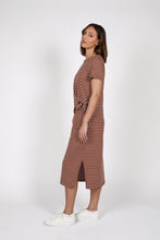Load image into Gallery viewer, MARLOW DELTA TIE DRESS SPICE/WHITE