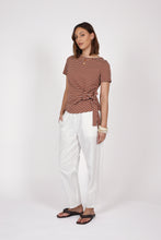 Load image into Gallery viewer, MARLOW DELTA TIE TOP SPICE/WHITE