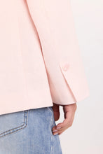 Load image into Gallery viewer, AMONG THE BRAVE DIPLOMA SOFT PINK LINEN TWO BUTTON VENT SLEEVE BLAZER