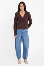 Load image into Gallery viewer, STORIES BE TOLD ESSENCE CHOCOLATE KNIT CARDIGAN