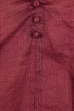 Load image into Gallery viewer, AMONG THE BRAVE EXPEDITION BURGUNDY SHORT SLEEVE SHIRRED NECK TOP