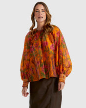 Load image into Gallery viewer, FATE + BECKER PANAMA TOP ORANGE FLORAL
