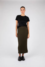 Load image into Gallery viewer, MARLOW REIGN RIB KNIT SKIRT CYPRESS
