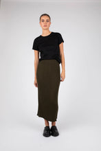 Load image into Gallery viewer, MARLOW REIGN RIB KNIT SKIRT CYPRESS

