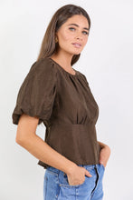 Load image into Gallery viewer, STORIES BE TOLD FINALI CHOCOLATE PUFF SHORT SLEEVE TOP