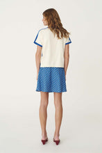 Load image into Gallery viewer, ROWIE FRANNIE SILK MINI SKIRT CORNFLOWER SPOT
