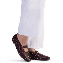 Load image into Gallery viewer, KATHRYN WILSON ISA BALLET WINE CALF/SILVER STUDS