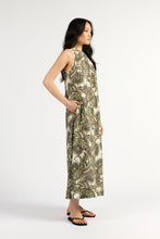 Load image into Gallery viewer, TUESDAY HALTER DRESS OLIVE PAISLEY