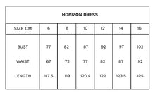 Load image into Gallery viewer, TUESDAY HORIZON DRESS BLUE CHEVRON