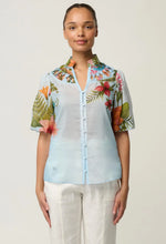 Load image into Gallery viewer, ONCE WAS CORALIE BLOUSE BLOOMSCAPE