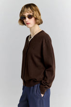 Load image into Gallery viewer, KAREN WALKER POSY CASHMERE CARDIGAN CHOCOLATE