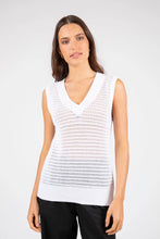Load image into Gallery viewer, MARLOW NOVELLA MESH KNIT VEST WHITE
