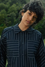Load image into Gallery viewer, KOWTOW JAMES SHIRT NAVY PINSTRIPE