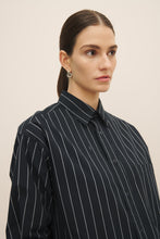 Load image into Gallery viewer, KOWTOW JAMES SHIRT NAVY PINSTRIPE