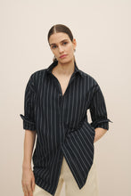 Load image into Gallery viewer, KOWTOW JAMES SHIRT NAVY PINSTRIPE