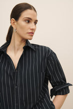 Load image into Gallery viewer, KOWTOW JAMES SHIRT NAVY PINSTRIPE