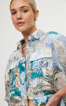 Load image into Gallery viewer, KINNEY JUNIPER SHIRT CYAN PATCHWORK