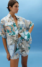 Load image into Gallery viewer, KINNEY JUNIPER SHIRT CYAN PATCHWORK