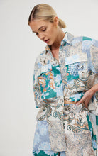 Load image into Gallery viewer, KINNEY JUNIPER SHIRT CYAN PATCHWORK