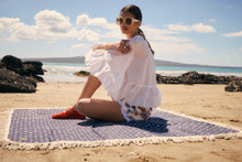 Load image into Gallery viewer, KOLLAB X KAREN WALKER FRINGED PICNIC MAT FLORAL WHALE