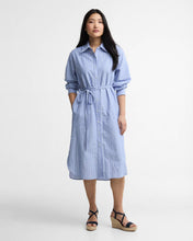 Load image into Gallery viewer, BARBOUR AVON MIDI DRESS CHAMBRAY/WHITE STRIPE