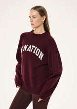 Load image into Gallery viewer, P.E NATION LEGACY KNIT CREW MAHOGANY