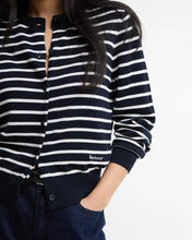 Load image into Gallery viewer, BARBOUR BAITON KNITTED CARDIGAN DARK NAVY STRIPE